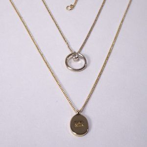 Banana Republic Ciao Bella Pendant Necklace Circle Pave Pendant Necklace NWT 90